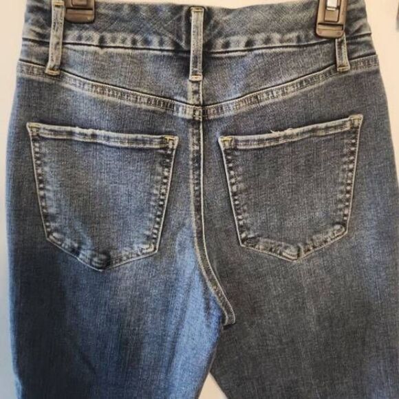 NWT EXPRESS High Rise Raw Hem Flexx Straight Ankle Jeans Women's S Short - Picture 7 of 11